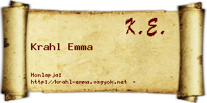 Krahl Emma névjegykártya